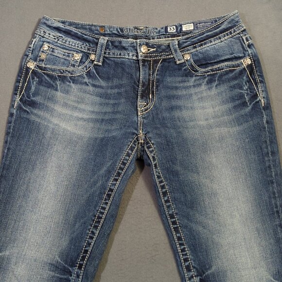 Miss Me Jeans Women's 33 Blue Boot Denim - Picture 5 of 13